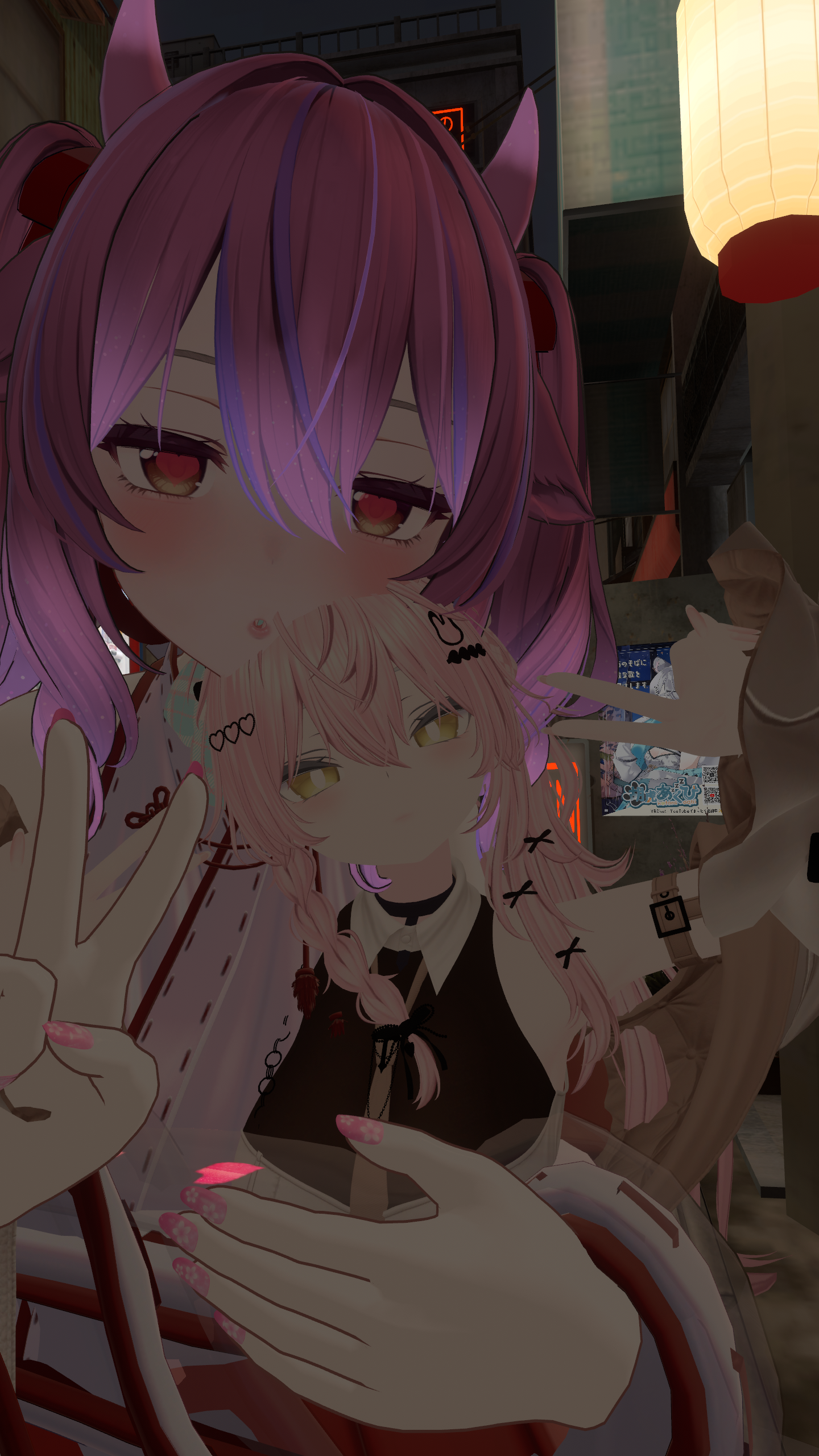 VRChatで撮影した2人のアバター写真